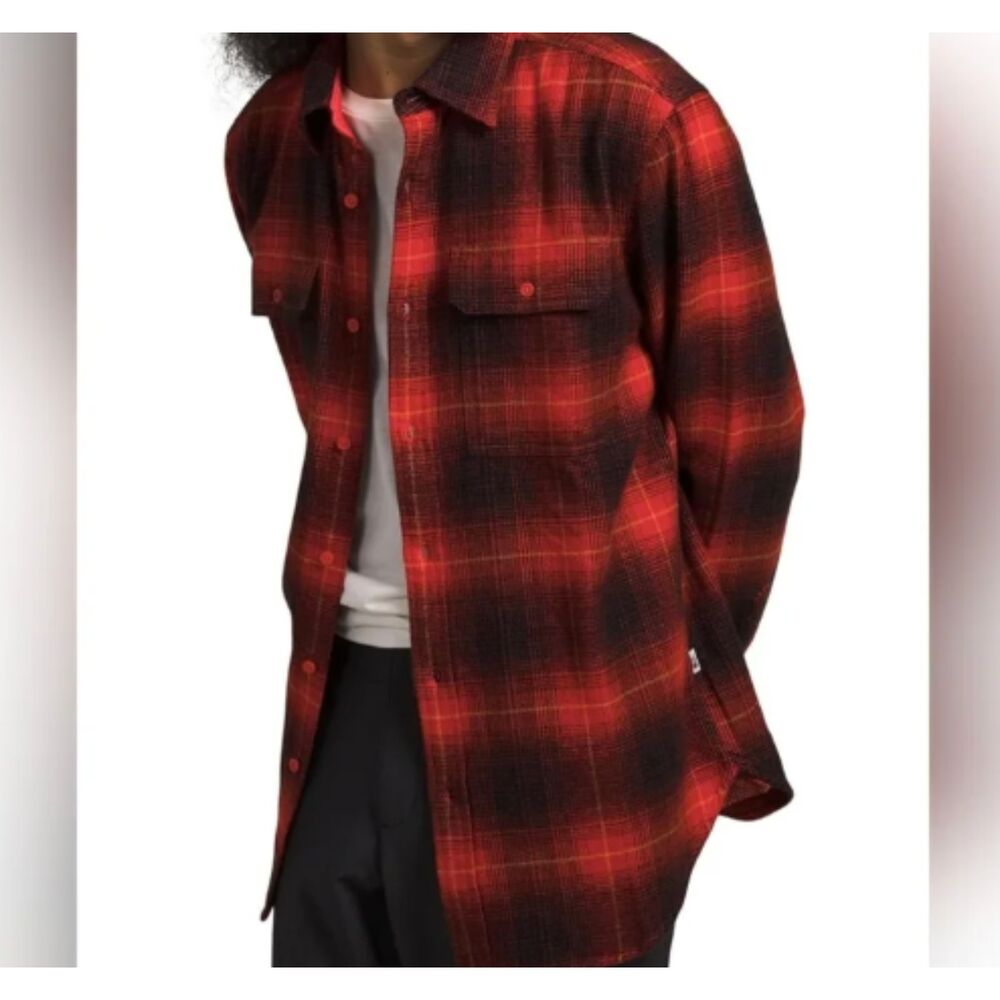 The North Face Arroyo Flannel Shirt, Fiery Red LARGE $90